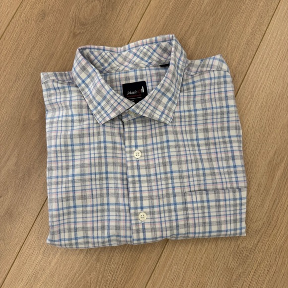 johnnie-O Other - Johnnie-O Performance Mens XL Plaid Button Down Shirt Blue Grey Long Sleeve Logo